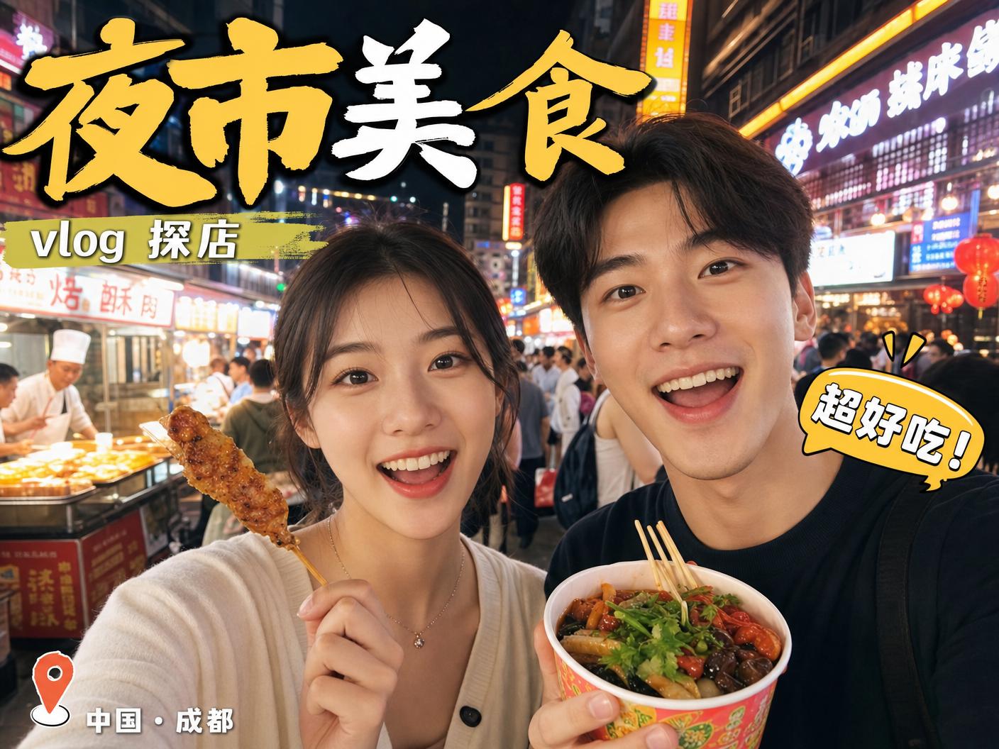 呦呦视频-【呦呦视频】成都夜市美食探店传媒Vlog，超好吃！